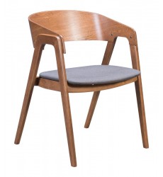 Alden Dining Arm Chair Walnut & Dark Gray (100977) - Zuo Modern