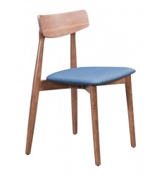  Newman Dining Chair Walnut & Ink Blue (100978) - Zuo Modern