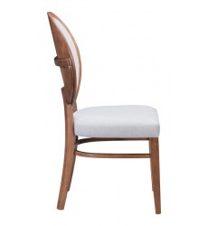  Regents Dining Chair Walnut & Light Gray (100982) - Zuo Modern