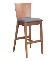  Ambrose Bar Chair Walnut & Dark Gray (100983) - Zuo Modern