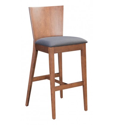  Ambrose Bar Chair Walnut & Dark Gray (100983) - Zuo Modern