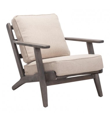  Tahoe Lounge Chair Beige & Dark Brown (101007) - Zuo Modern