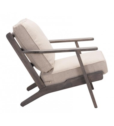  Tahoe Lounge Chair Beige & Dark Brown (101007) - Zuo Modern