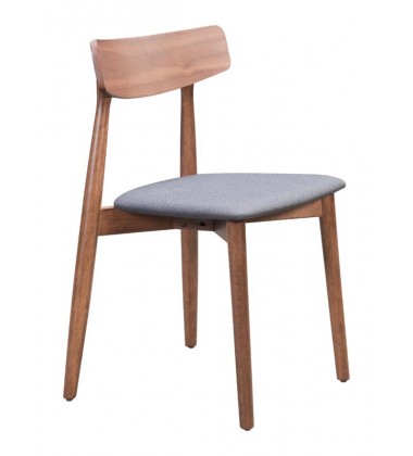  Newman Dining Chair Walnut & Dark Gray (101013) - Zuo Modern