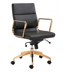  Scientist Low Back Office Chair Blk & Gd (101017) - Zuo Modern