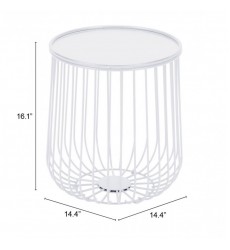 Gilbert Side Table White (101030) - Zuo Modern  Gilbert Side Table White (101030) - Zuo Modern