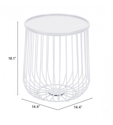  Gilbert Side Table White (101030) - Zuo Modern