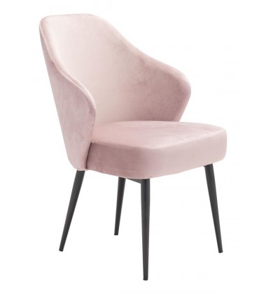  Savon Dining Chair Light Pink Velvet (101076) - Zuo Modern