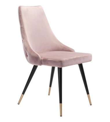 Piccolo Dining Chair Pink  Velvet  (101088) - Zuo Modern  Piccolo Dining Chair Pink  Velvet  (101088) - Zuo Modern