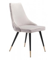  Piccolo Dining Chair Gray Velvet (101089) - Zuo Modern