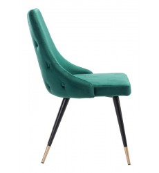  Piccolo Dining Chair Green Velvet (101090) - Zuo Modern