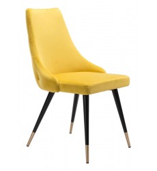 Piccolo Dining Chair Yellow Velvet  (101091) - Zuo Modern