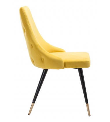  Piccolo Dining Chair Yellow Velvet  (101091) - Zuo Modern