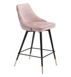  Piccolo Counter Chair Pink Velvet  (101092) - Zuo Modern