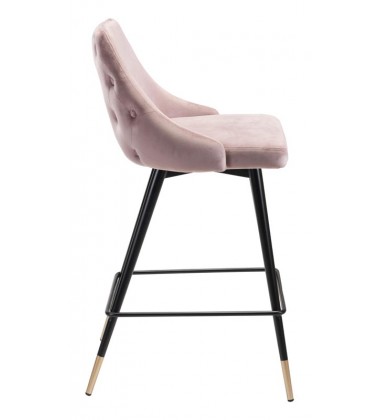  Piccolo Counter Chair Pink Velvet  (101092) - Zuo Modern