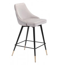  Piccolo Counter Chair Gray Velvet  (101093) - Zuo Modern