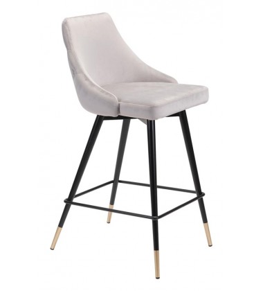  Piccolo Counter Chair Gray Velvet  (101093) - Zuo Modern