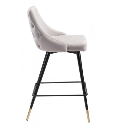  Piccolo Counter Chair Gray Velvet  (101093) - Zuo Modern