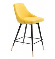  Piccolo Counter Chair Yellow Velvet  (101095) - Zuo Modern