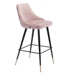  Piccolo Bar Chair Pink Velvet (101096) - Zuo Modern
