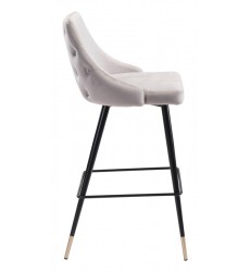  Piccolo Bar Chair Gray Velvet (101097) - Zuo Modern