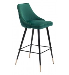  Piccolo Bar Chair Green Velvet (101098) - Zuo Modern