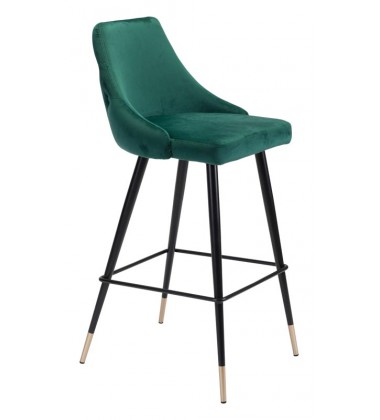  Piccolo Bar Chair Green Velvet (101098) - Zuo Modern