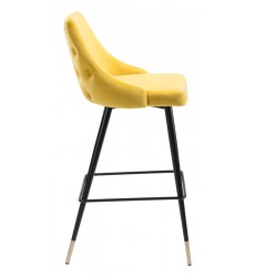  Piccolo Bar Chair Yellow Velvet (101099) - Zuo Modern