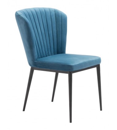  Tolivere Dining Chair Blue Velvet (101102) - Zuo Modern