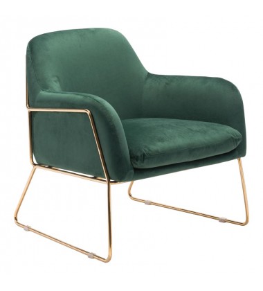  Nadir Arm Chair Green Velvet  (101112) - Zuo Modern