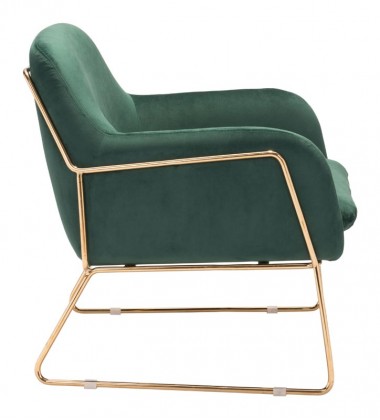  Nadir Arm Chair Green Velvet  (101112) - Zuo Modern
