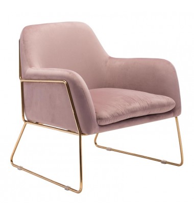  Nadir Arm Chair  Pink Velvet (101113) - Zuo Modern