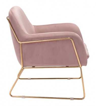  Nadir Arm Chair  Pink Velvet (101113) - Zuo Modern