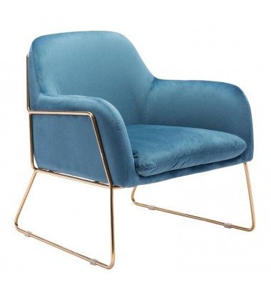  Nadir Arm Chair Blue Velvet (101114) - Zuo Modern