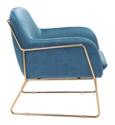 Nadir Arm Chair Blue Velvet (101114) - Zuo Modern  Nadir Arm Chair Blue Velvet (101114) - Zuo Modern
