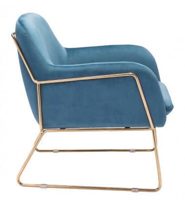  Nadir Arm Chair Blue Velvet (101114) - Zuo Modern