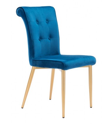  Niles Dining Chair Blue Velvet  (101140) - Zuo Modern