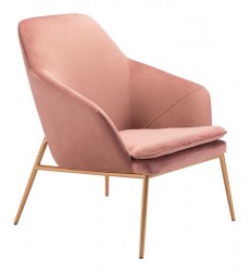  Debonair Arm Chair Pink Velvet  (101148) - Zuo Modern