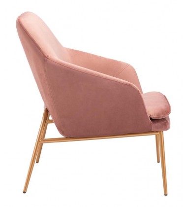  Debonair Arm Chair Pink Velvet  (101148) - Zuo Modern