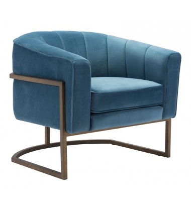  Lyric Occasional Chair Blue Velvet (101153) - Zuo Modern