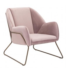  Stanza Arm Chair Pink Velvet (101154) - Zuo Modern