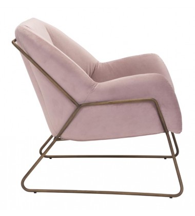  Stanza Arm Chair Pink Velvet (101154) - Zuo Modern