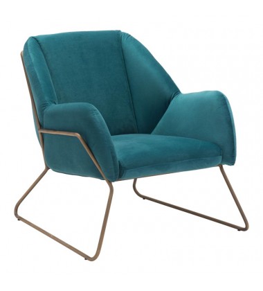  Stanza Arm Chair Green Velvet   (101155) - Zuo Modern