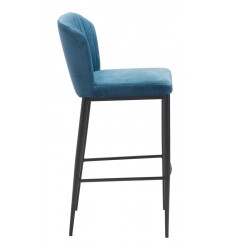  Tolivere Bar Chair Blue Velvet (101176) - Zuo Modern
