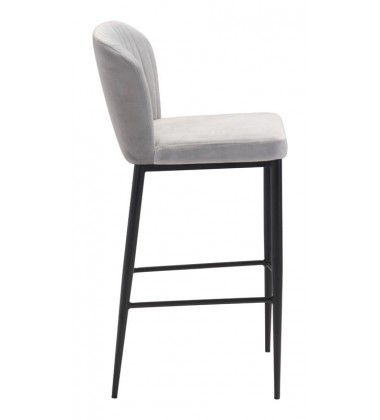  Tolivere Bar Chair Gray Velvet (101177) - Zuo Modern