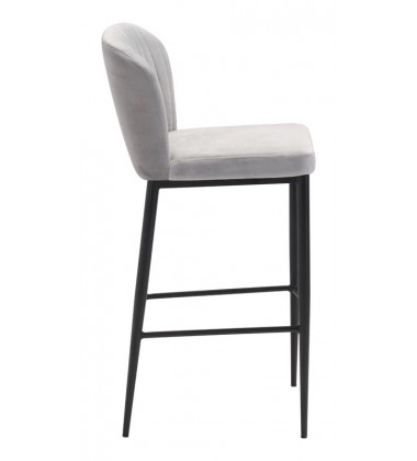Tolivere Bar Chair Gray Velvet (101177) - Zuo Modern  Tolivere Bar Chair Gray Velvet (101177) - Zuo Modern