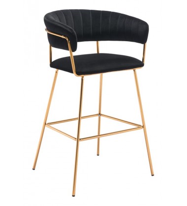  Hanna Bar Chair Black Velvet (101218) - Zuo Modern