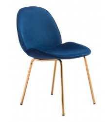  Siena Dining Chair Dark Blue Velvet (101219) - Zuo Modern