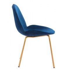  Siena Dining Chair Dark Blue Velvet (101219) - Zuo Modern