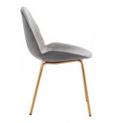  Siena Dining Chair Graphite Gray Velvet  (101220) - Zuo Modern